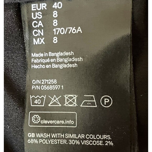 H&M Dress Pants Straight Skinny Ankle Flat Black 8 Waist 31-32.5" - Picture 5 of 16